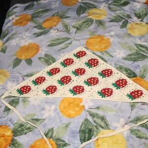 Crochet Strawberry Bandana Head Wrap